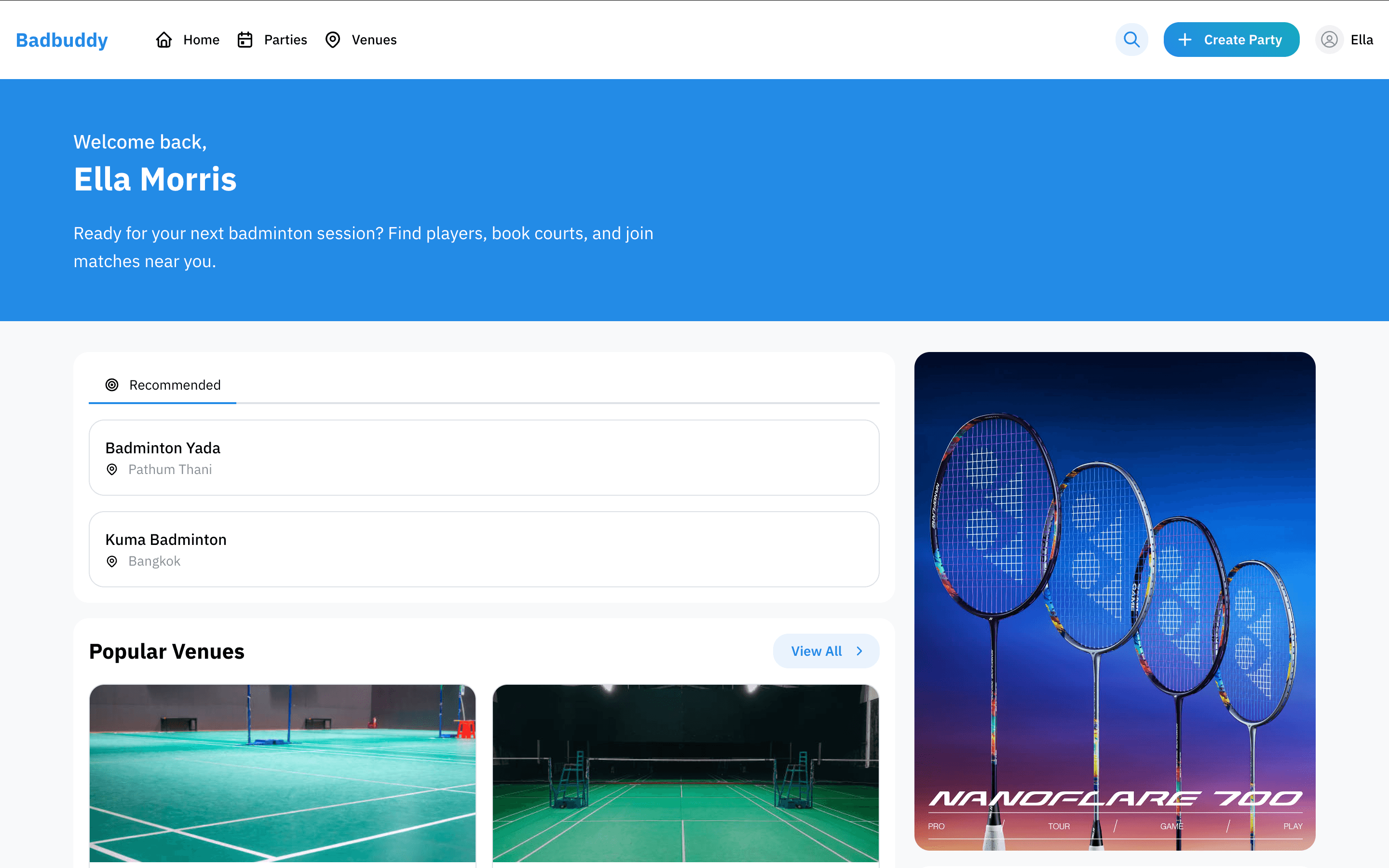 BadmintonBuddy screenshot 1
